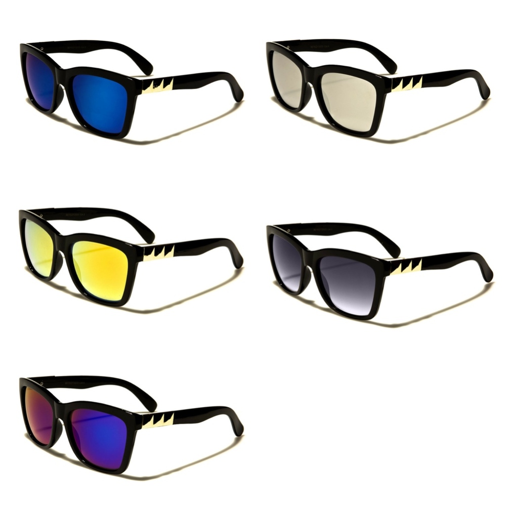 Mirrored Square Shape Fashion Sunglasses Studded